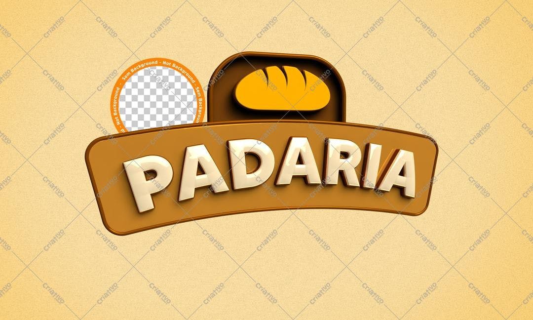 Selo 3D Padaria Marrom e Bege Embossado