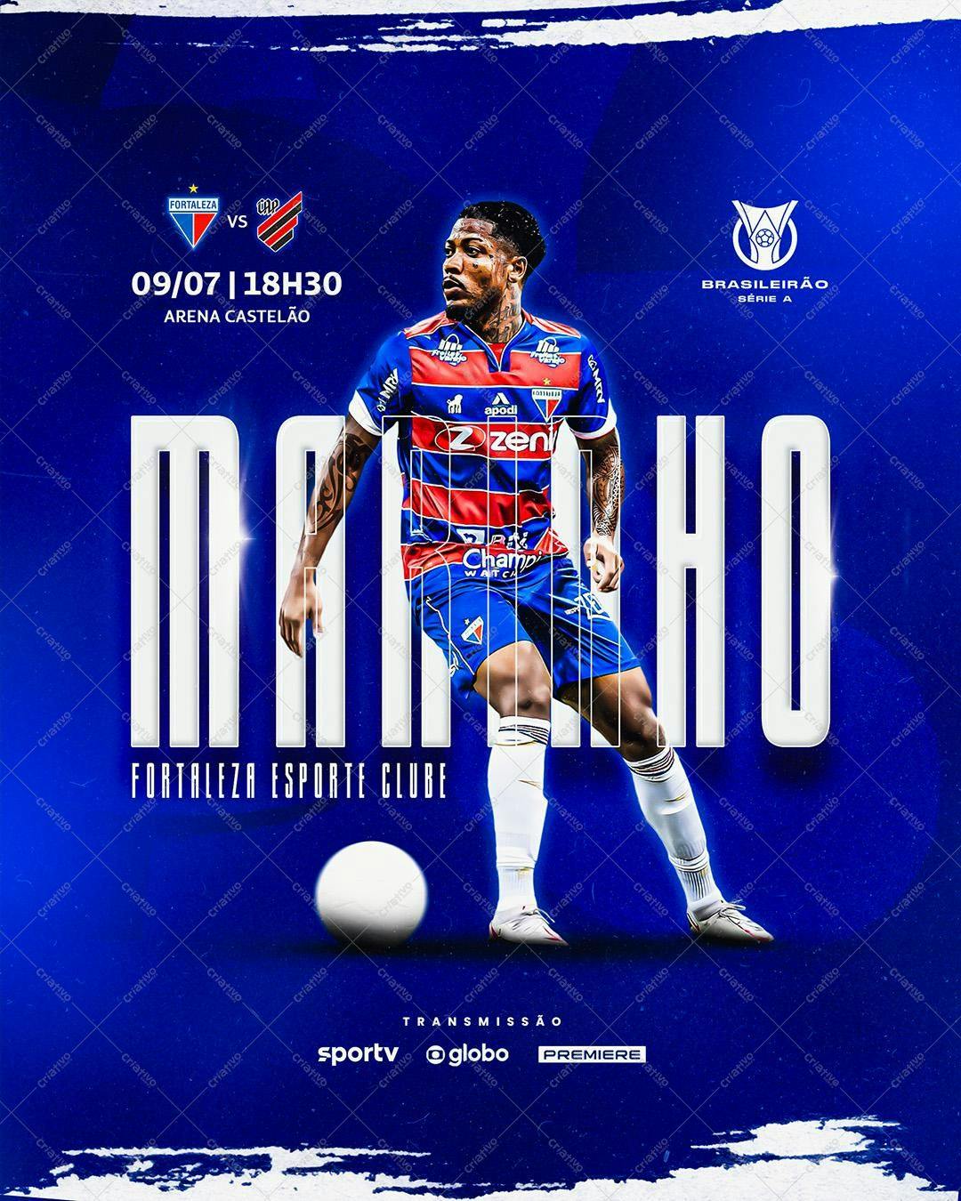 Post de Instagram para Jogo de Futebol PSD Editável