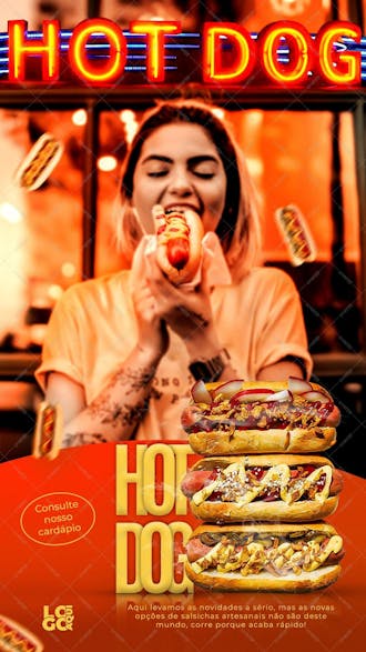 Arte para hotdog , arte editável, imagens inclusas, lanche, cachorro quente