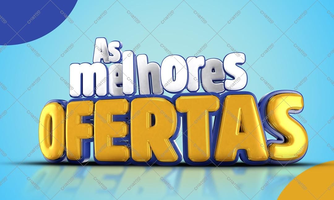 Selo 3D promocional dourado e azul