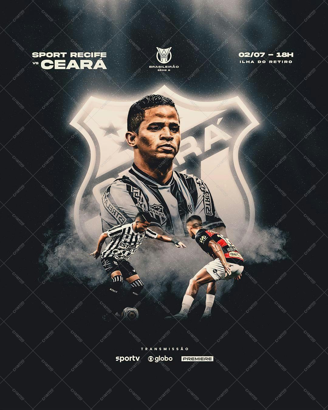 Flyer para Jogo de Futebol Sport x Ceará PSD Editável