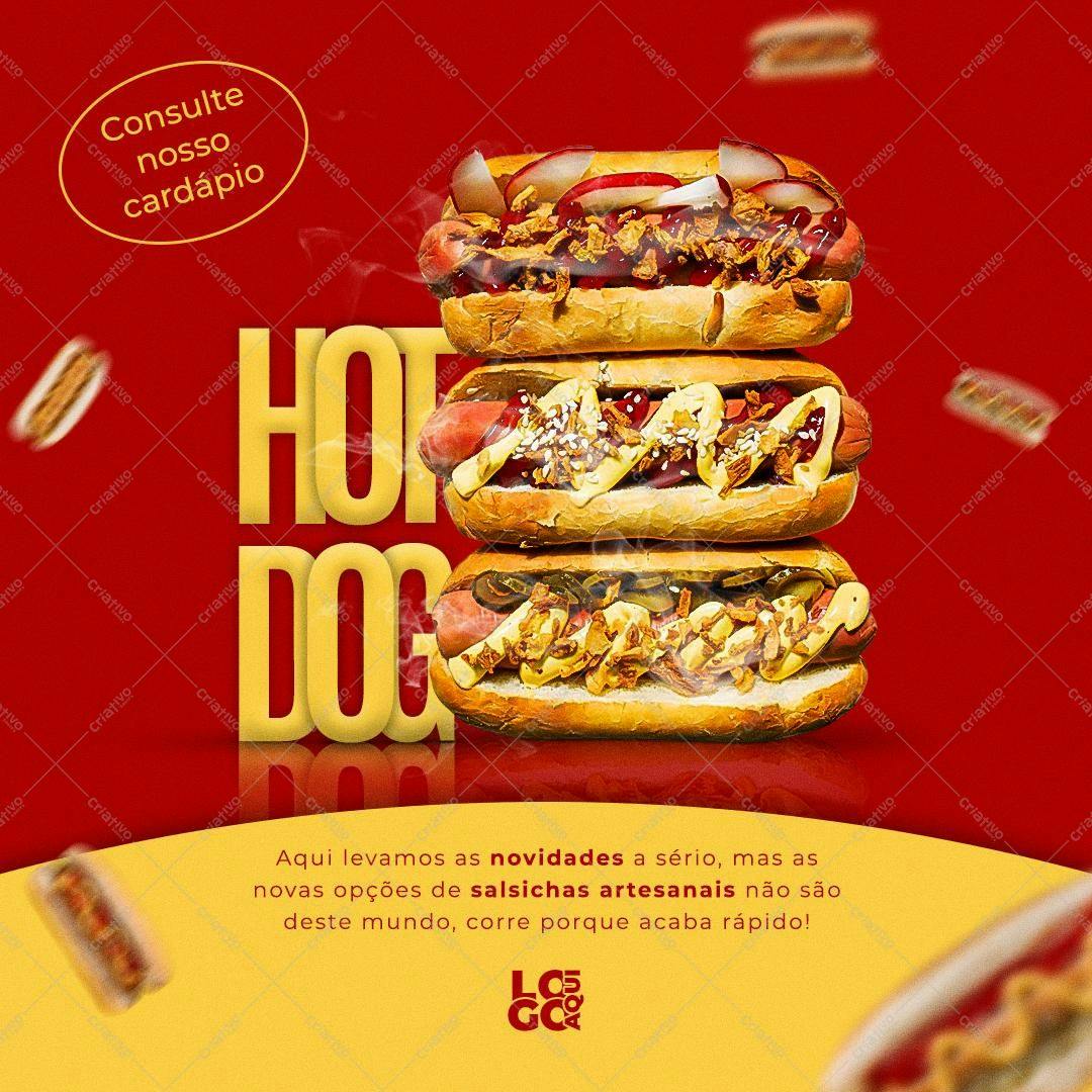 Banner para Hot Dog Artesanal PSD Editável