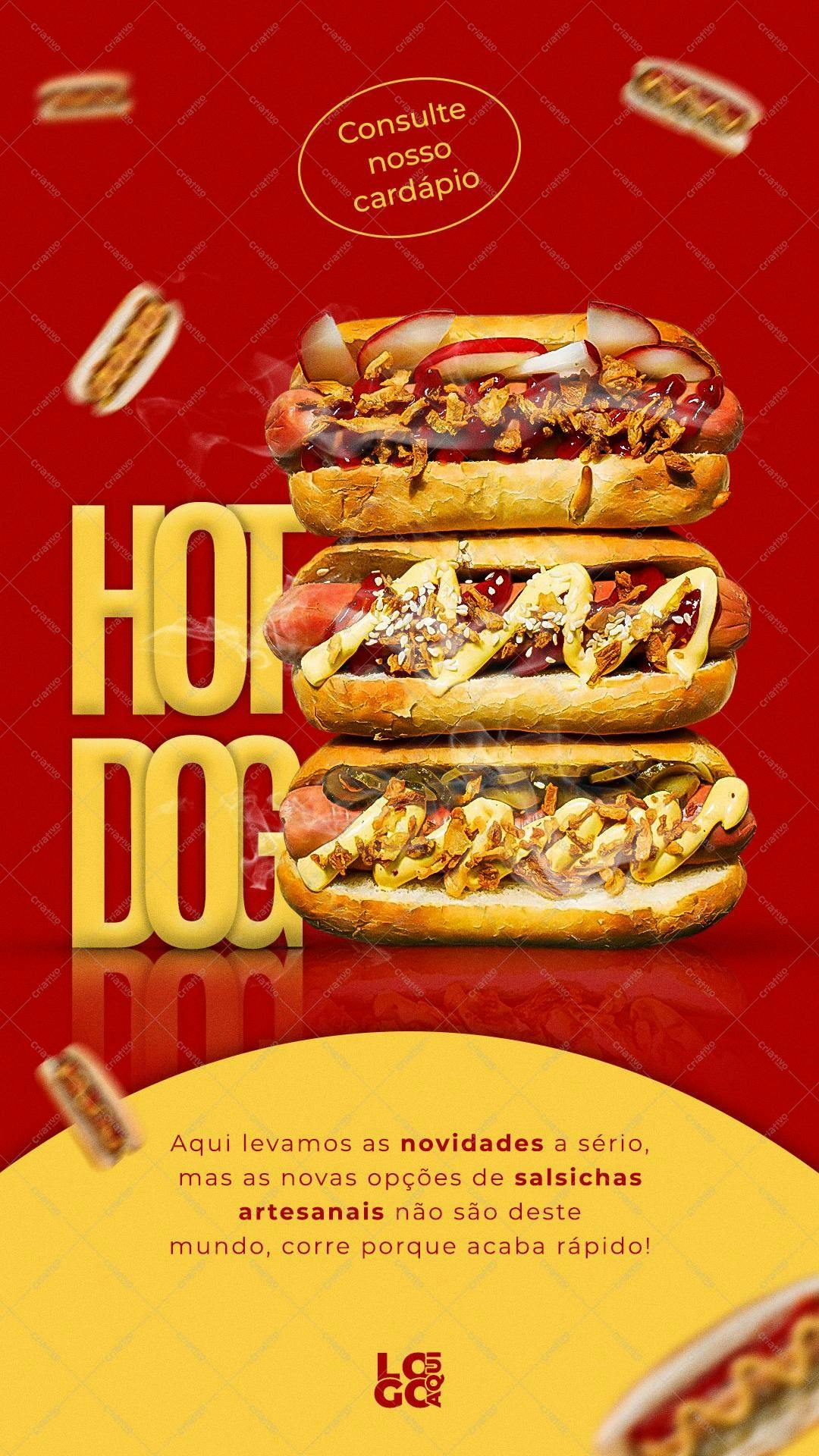 Banner para Lançamento de Hot Dog Artesanal PSD Editável