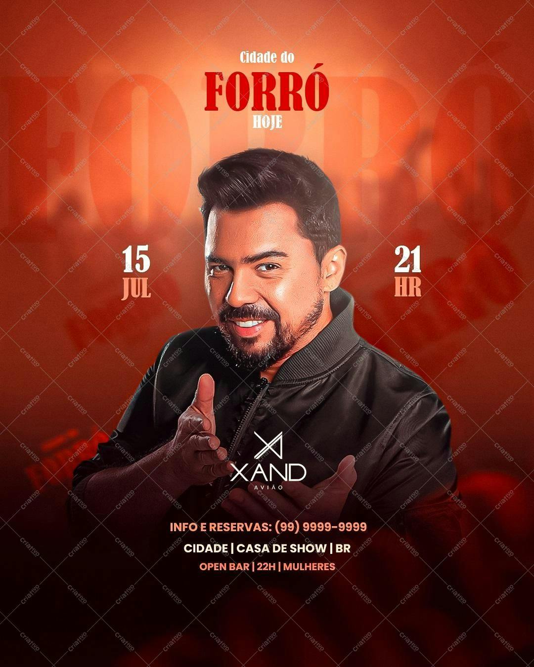 Flyer para Festa de Forró PSD Editável