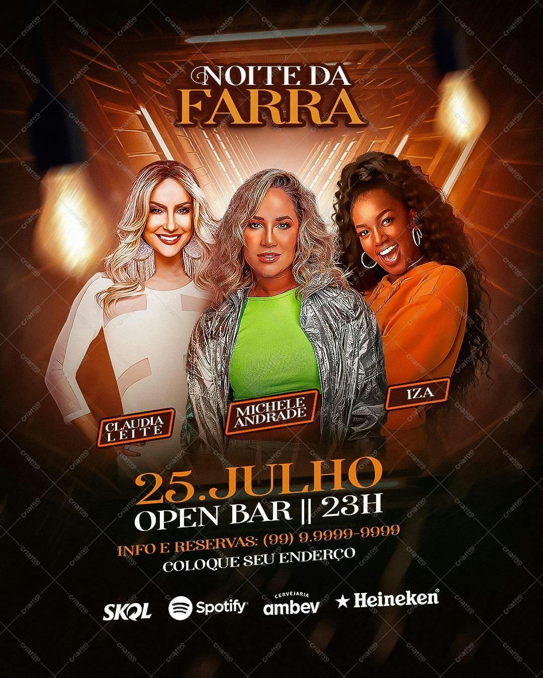 Flyer para Festa com Cantoras PSD Editável
