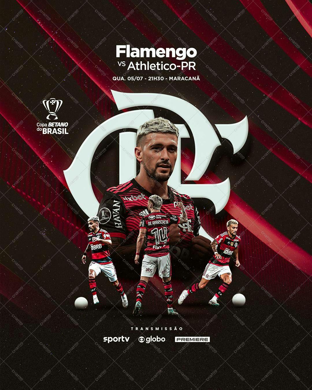 Poster para Jogo Flamengo x Athletico-PR PSD Editável