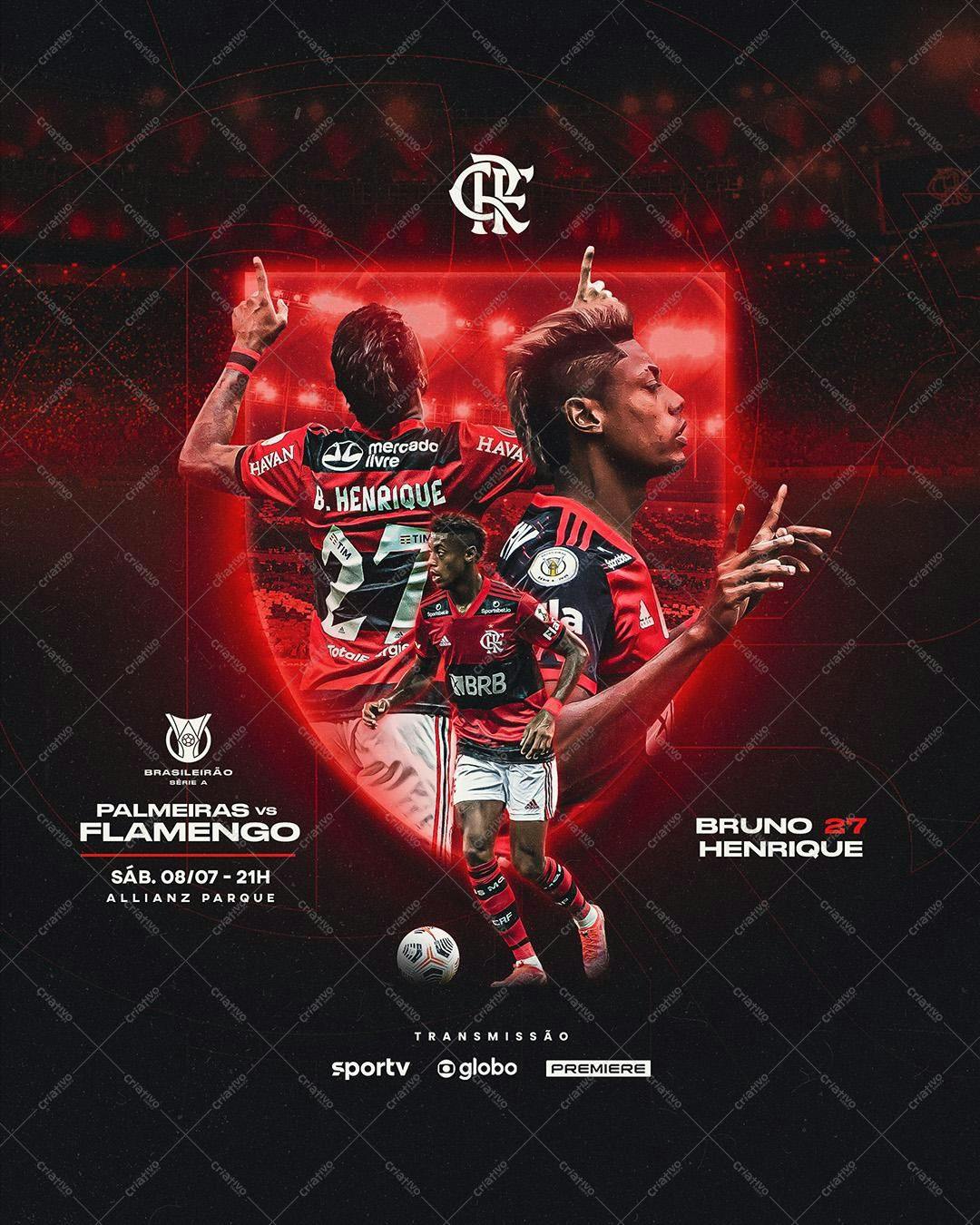 Poster Flamengo x Palmeiras PSD Editável