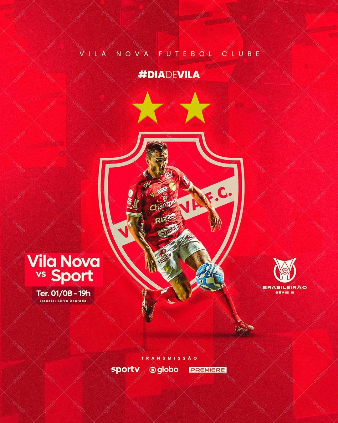 Post de Futebol Vila Nova x Sport PSD Editável