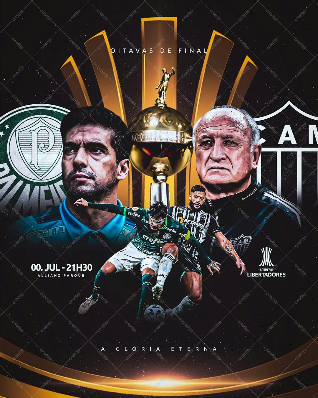 Poster para Jogo Palmeiras x Athletico-PR PSD Editável