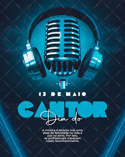 Flyer Dia do Cantor PSD Editável