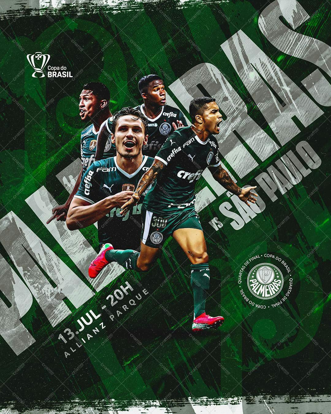 Flyer para Jogo Palmeiras x São Paulo PSD Editável