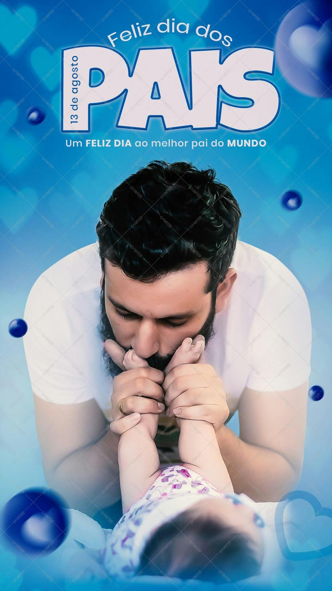 Banner Dia dos Pais Pai Bebê PSD Editável