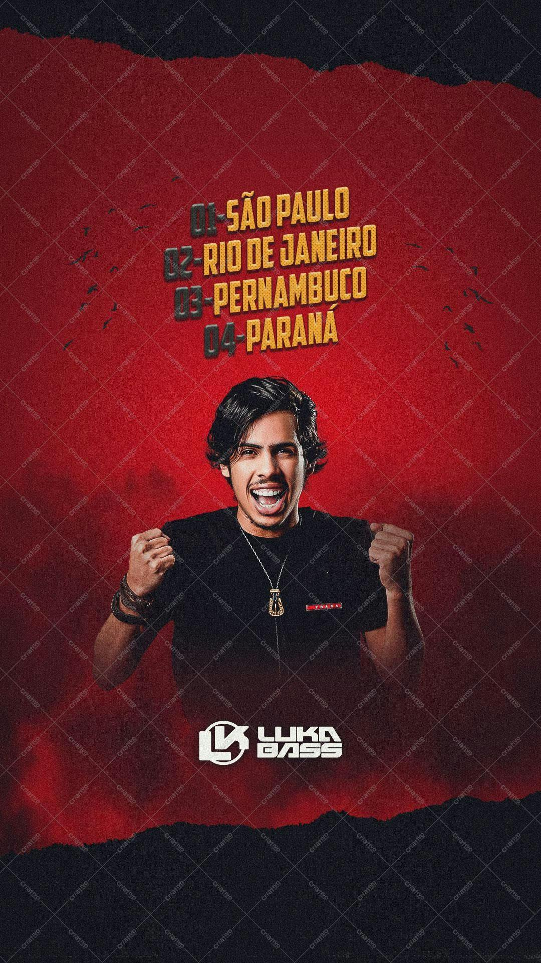 Flyer para Tour Luka Bass Brasil PSD Editável