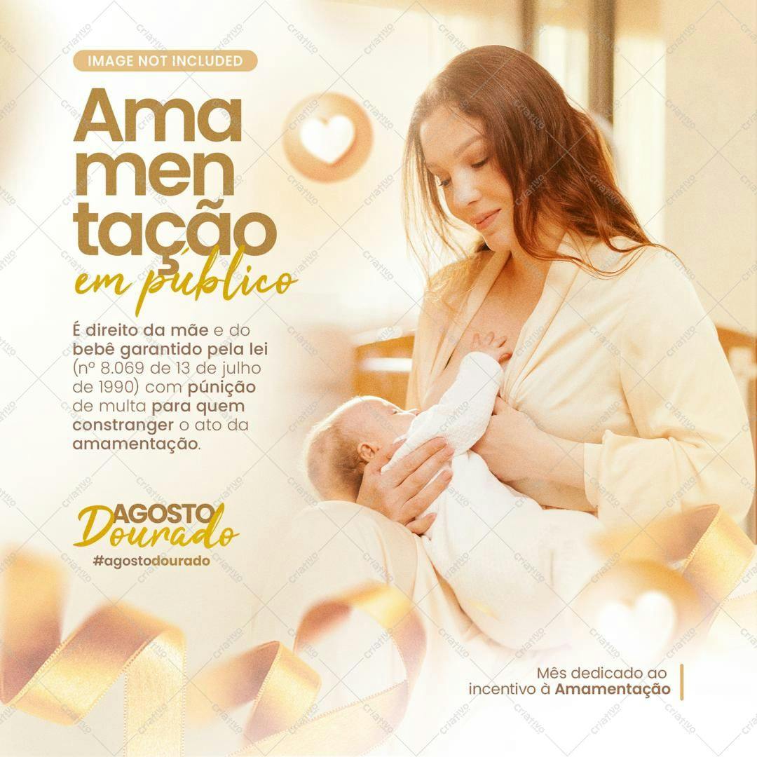 Post para o Agosto Dourado PSD Editável