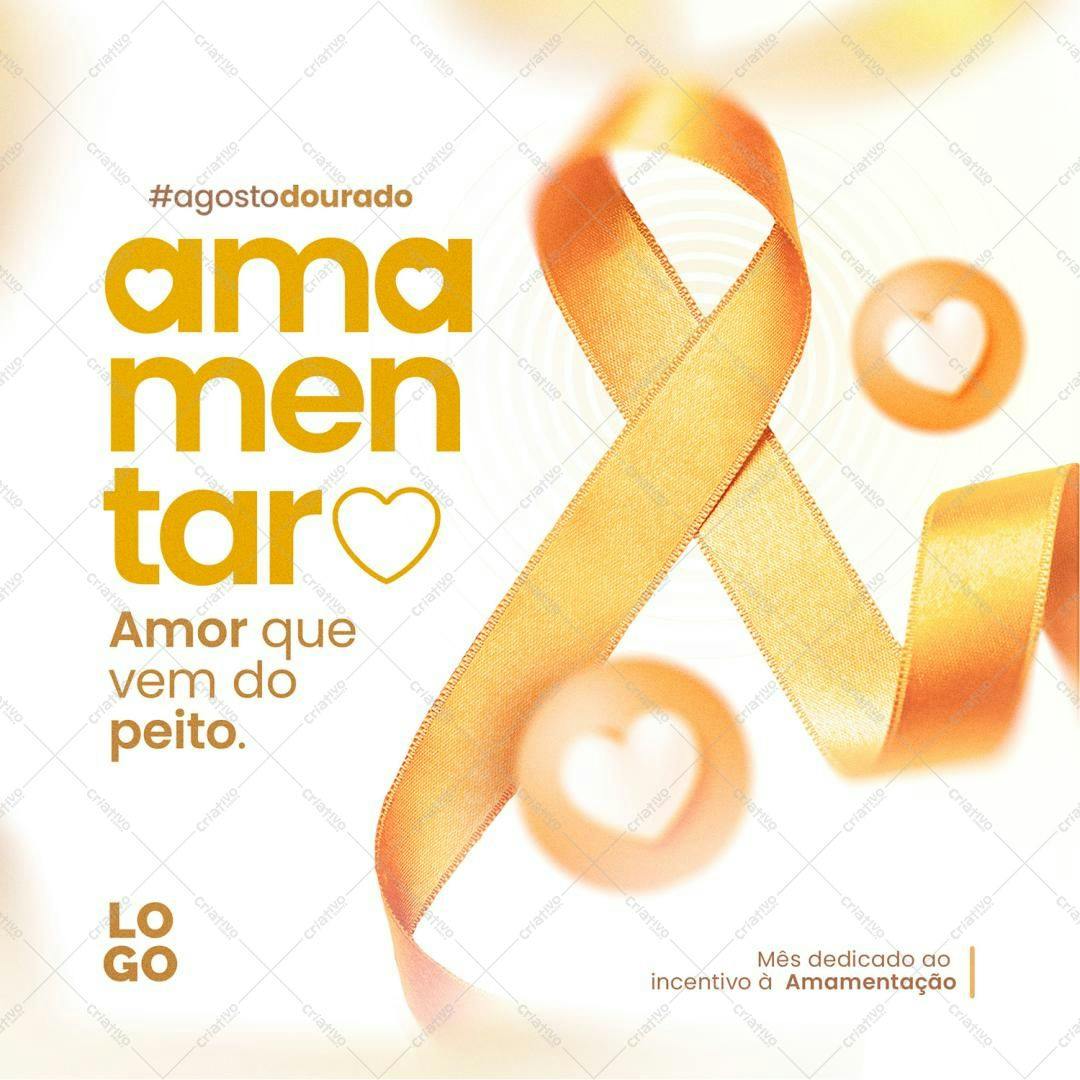 Post para o Agosto Dourado PSD Editável
