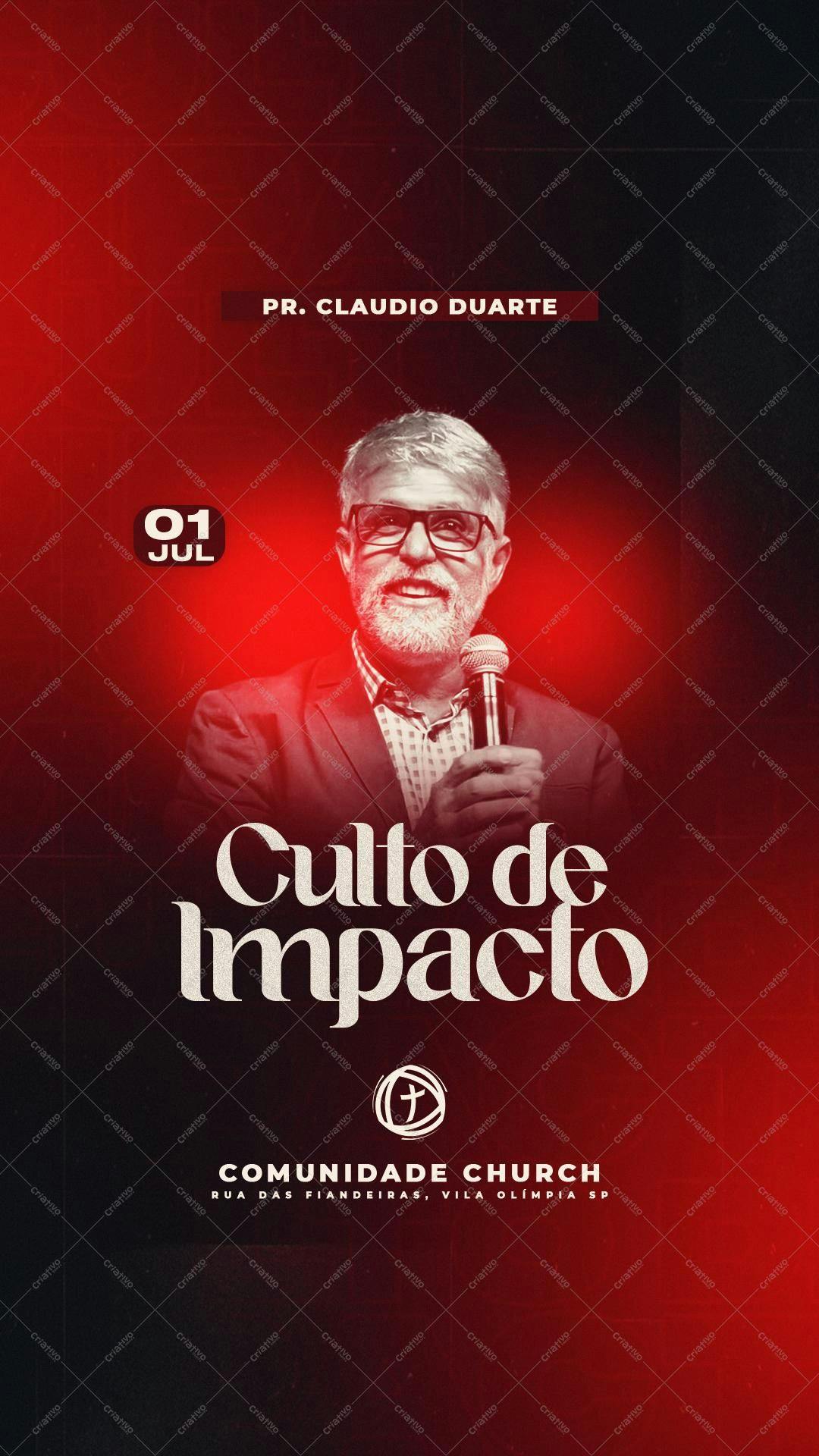 Flyer para Culto de Impacto PSD Editável