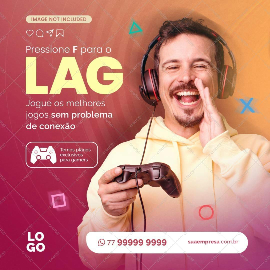 Template de Publicação para Redes Sociais Gamer PSD Editável