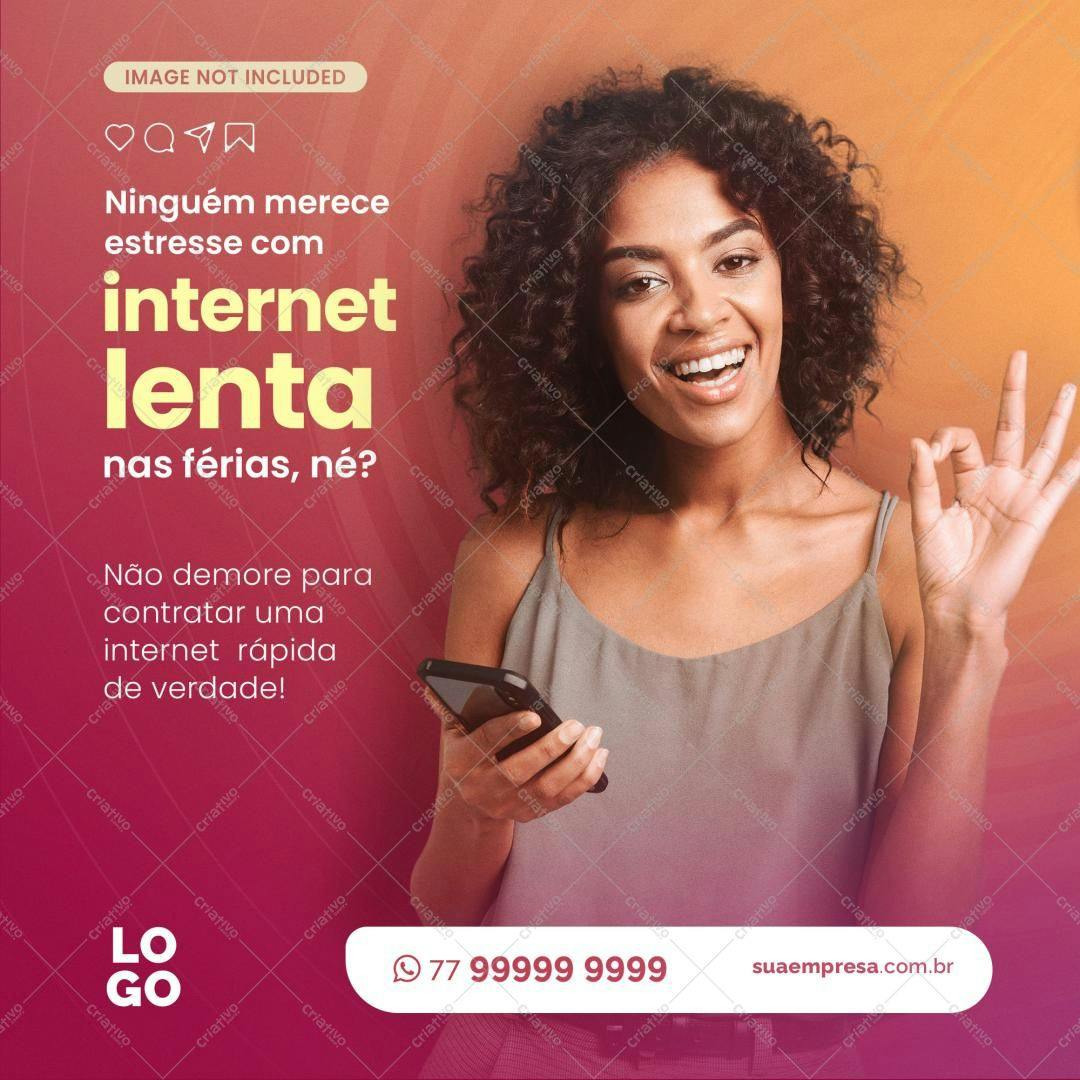 Post para Redes Sociais Internet Rápida PSD Editável