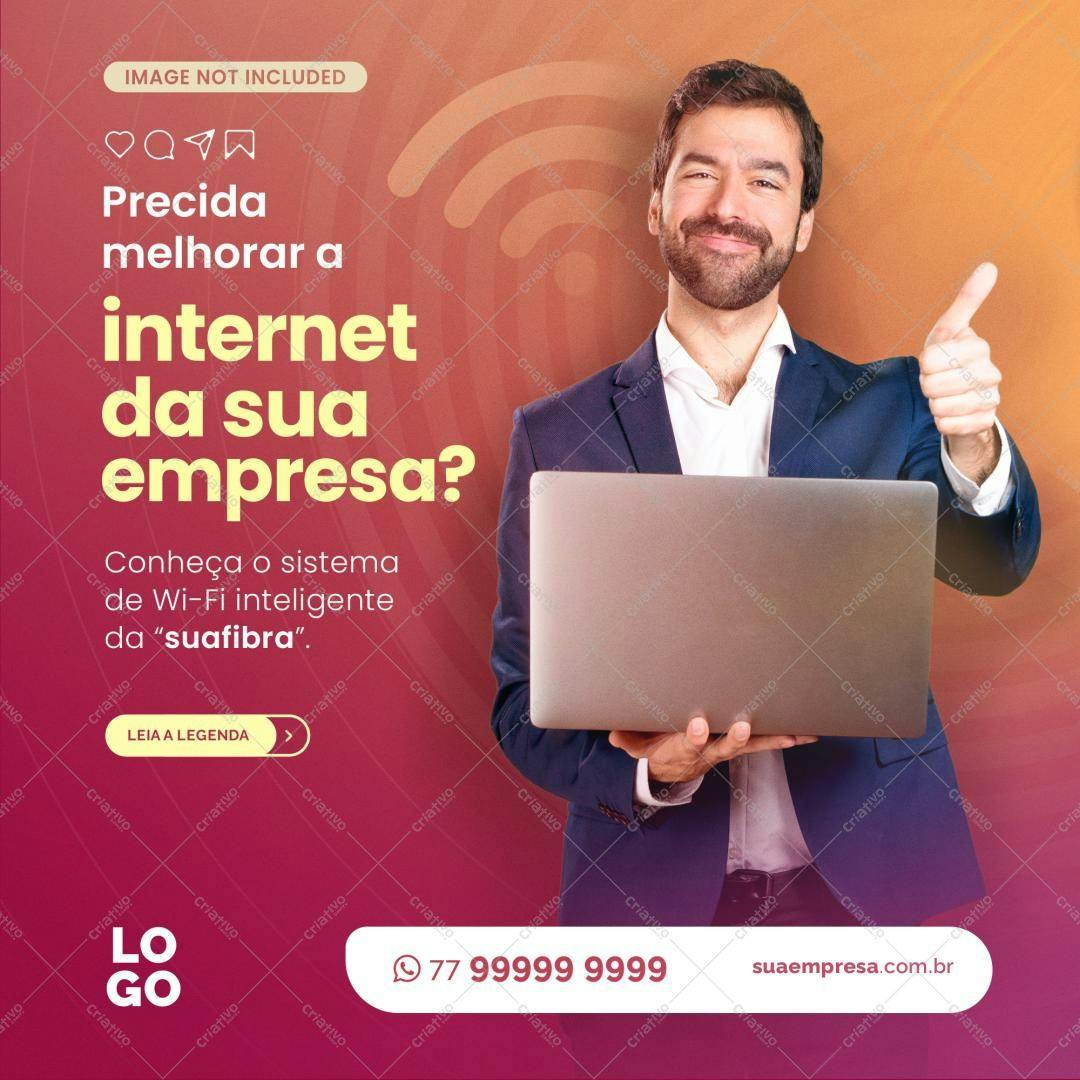 Post para Redes Sociais Wi-Fi Empresarial PSD Editável