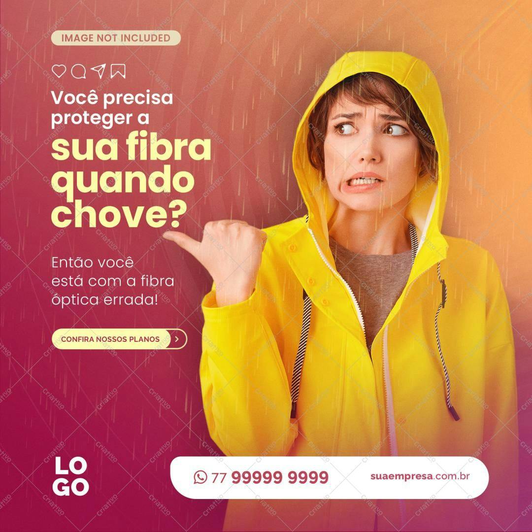 Post para Redes Sociais Dia Chuvoso PSD Editável