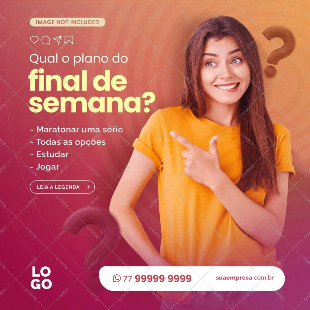 Template Instagram para o Final de Semana PSD Editável