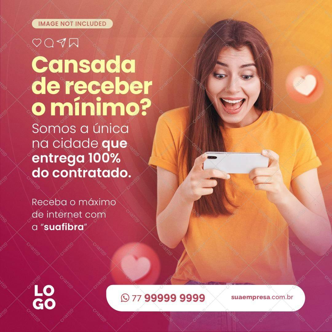 Post para Redes Sociais Anúncio Internet PSD Editável