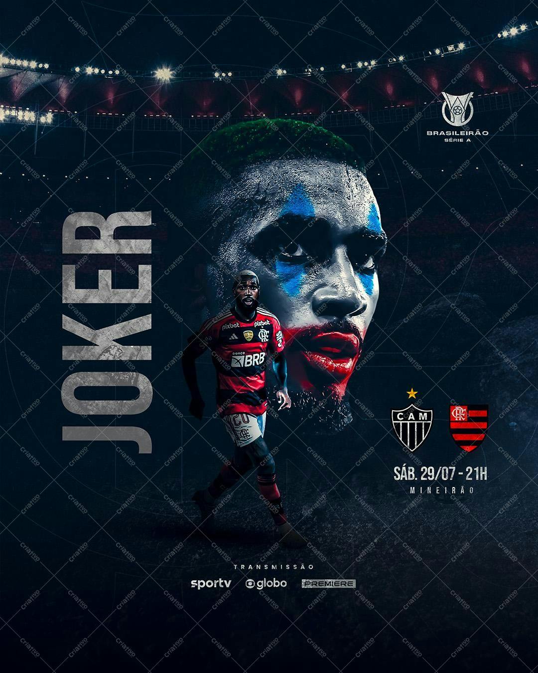Poster para Jogo de Futebol Brasileiro PSD Editável