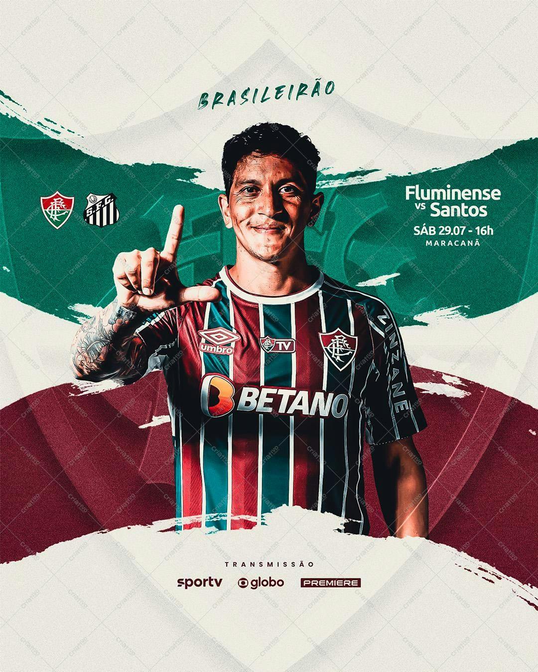 Poster para Jogo de Futebol Brasileiro PSD Editável