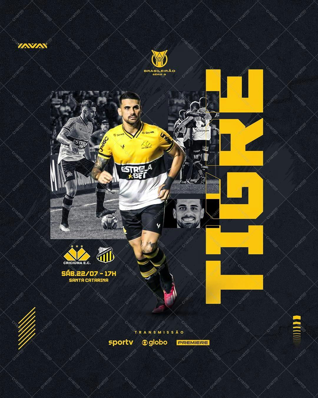 Poster para Jogo de Futebol Brasileiro PSD Editável