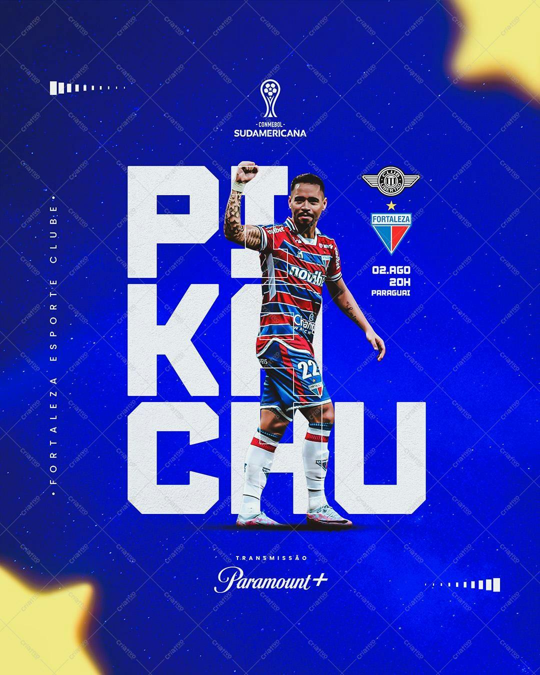 Post para Redes Sociais - Futebol Fortaleza x Paraguai PSD Editável