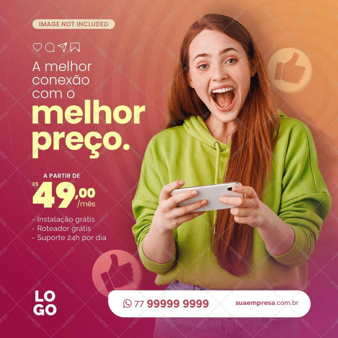 Banner para Redes Sociais de Promoção de Internet PSD Editável