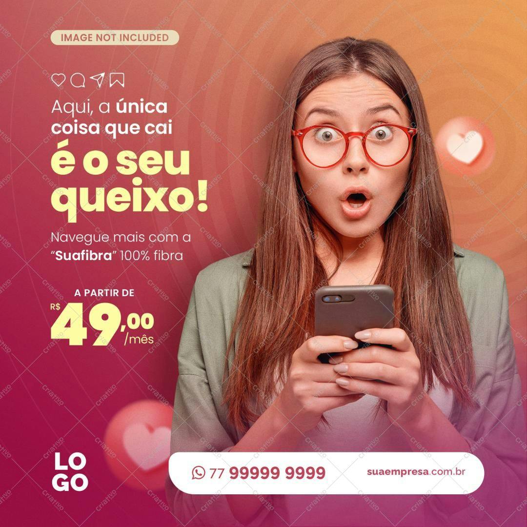 Post para Redes Sociais Anúncio de Internet PSD Editável