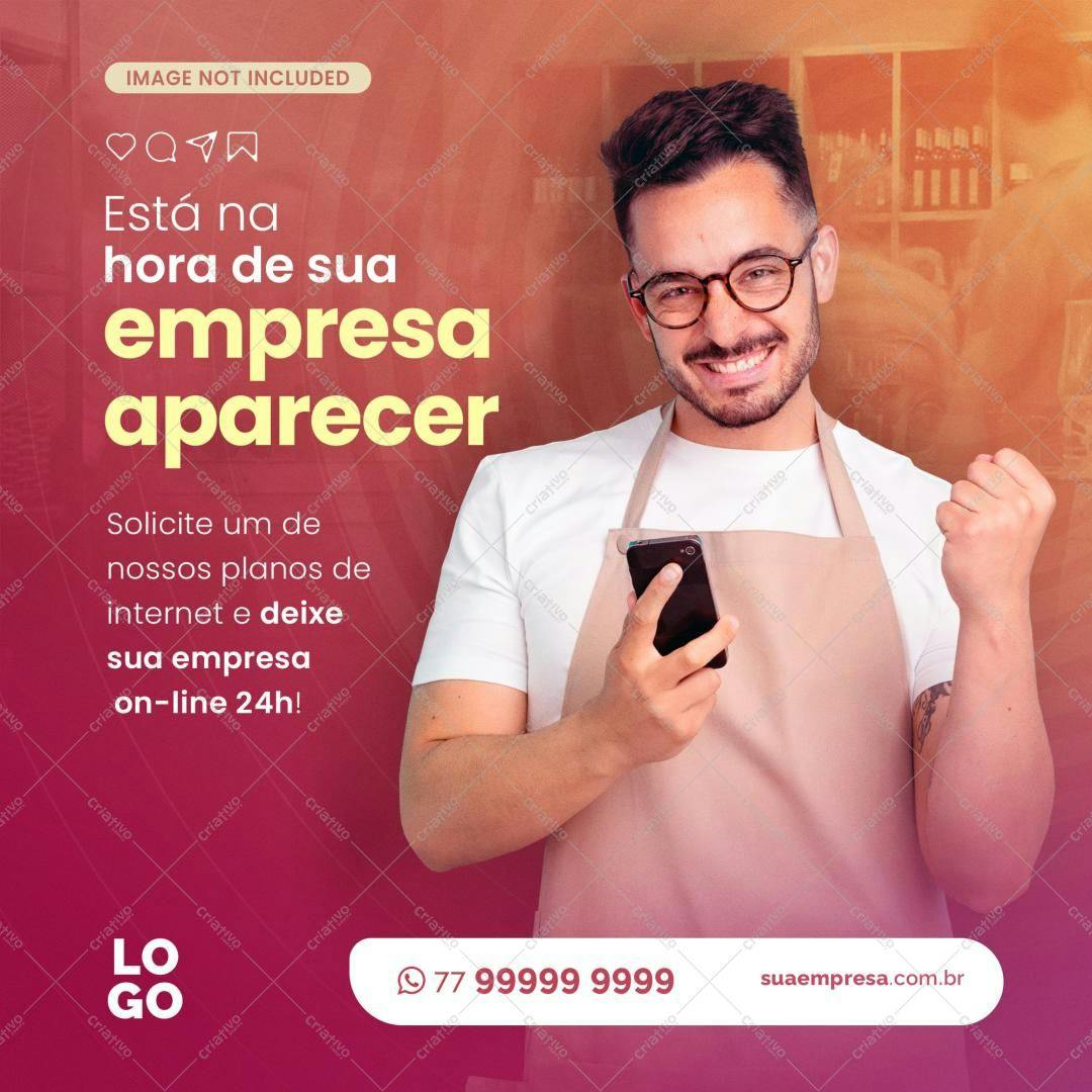 Post para Redes Sociais Anúncio de Internet PSD Editável