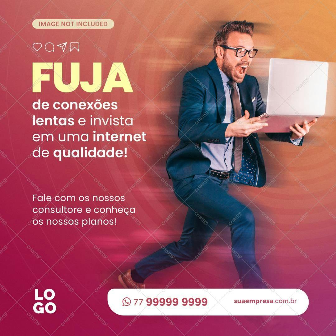 Post para Redes Sociais Internet de Alta Velocidade PSD Editável