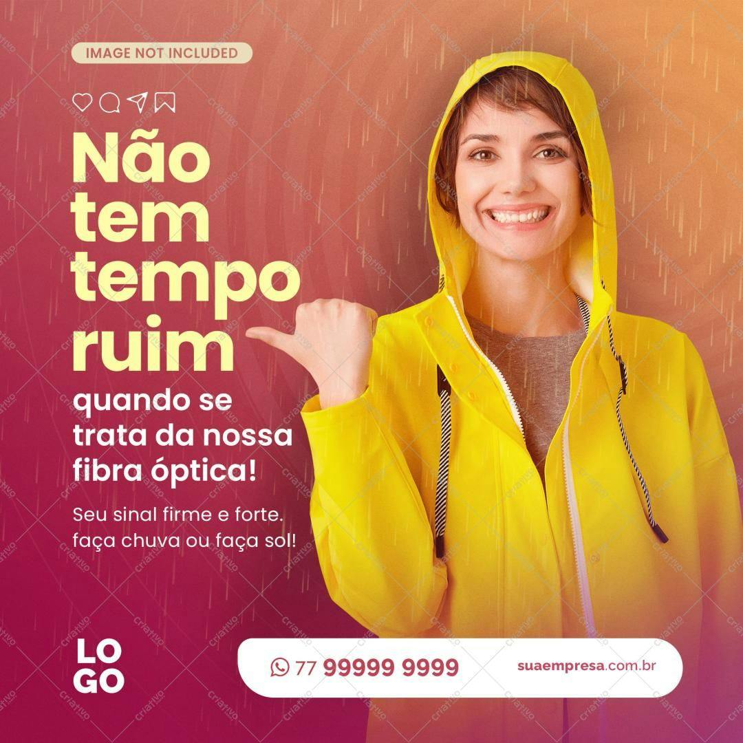 Post para Redes Sociais Dia Chuvoso PSD Editável