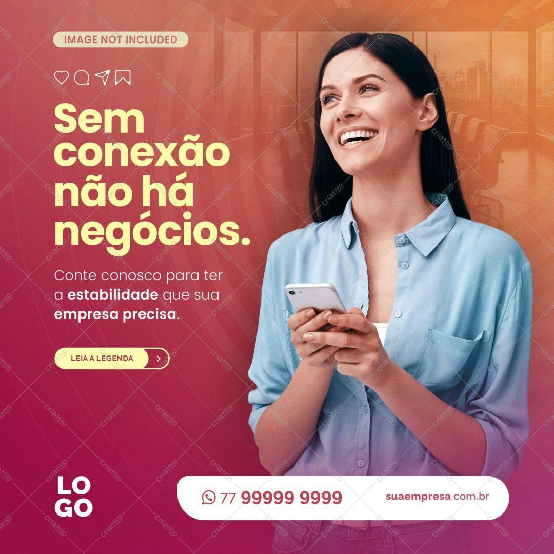 Template para Redes Sociais: Conexão e Negócios PSD Editável