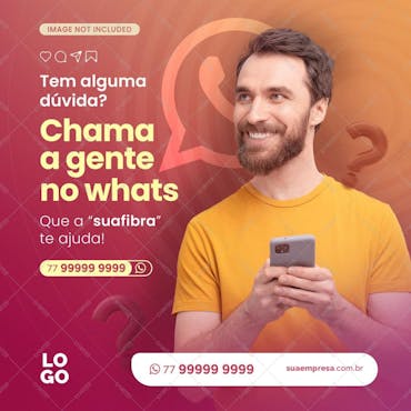 Provedor de Internet Turbo Fibra Social Media PSD Editável