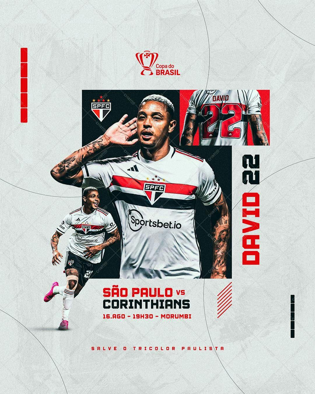 Flyer para Jogo São Paulo x Corinthians PSD Editável