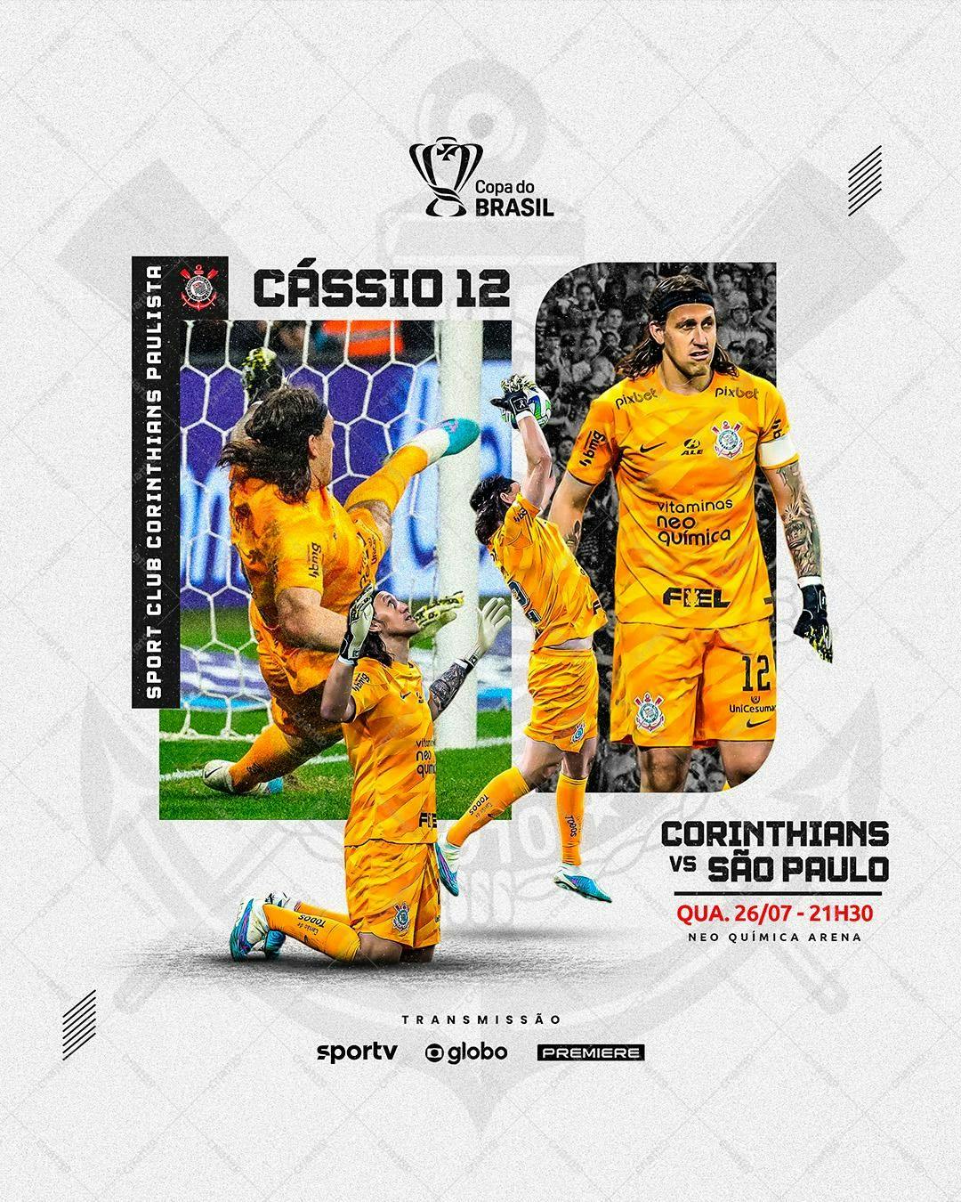Post de Futebol Corinthians x São Paulo PSD Editável