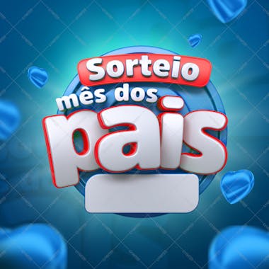 Selo sorteio mes dos pais 3d azul