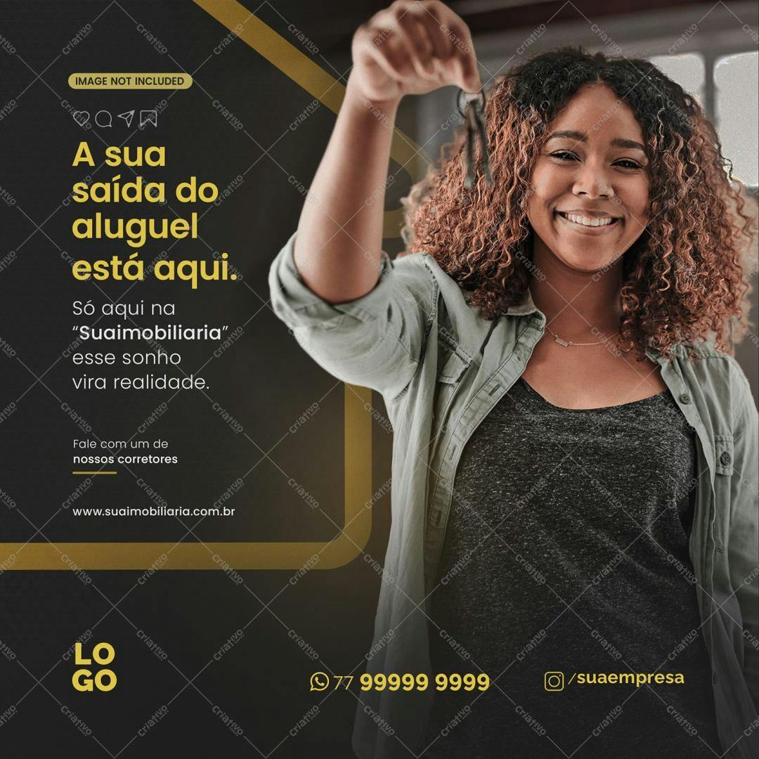 Post para Imóveis: Chave para Casa Nova PSD Editável
