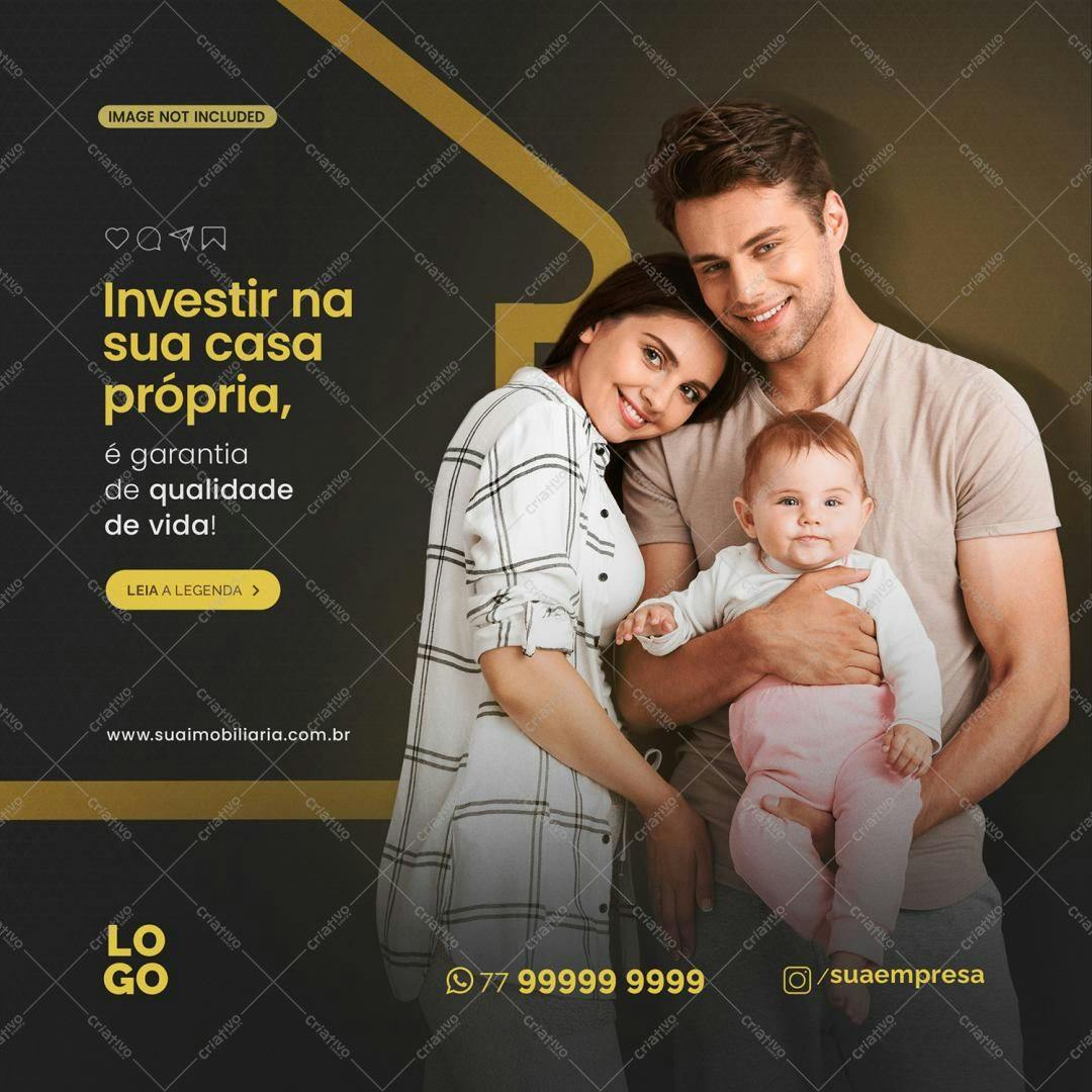 Post para Redes Sociais Família e Casa Própria PSD Editável