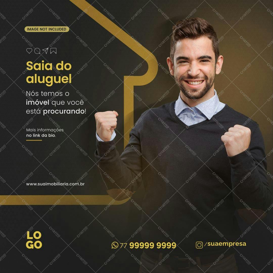 Post para Redes Sociais Imobiliária PSD Editável