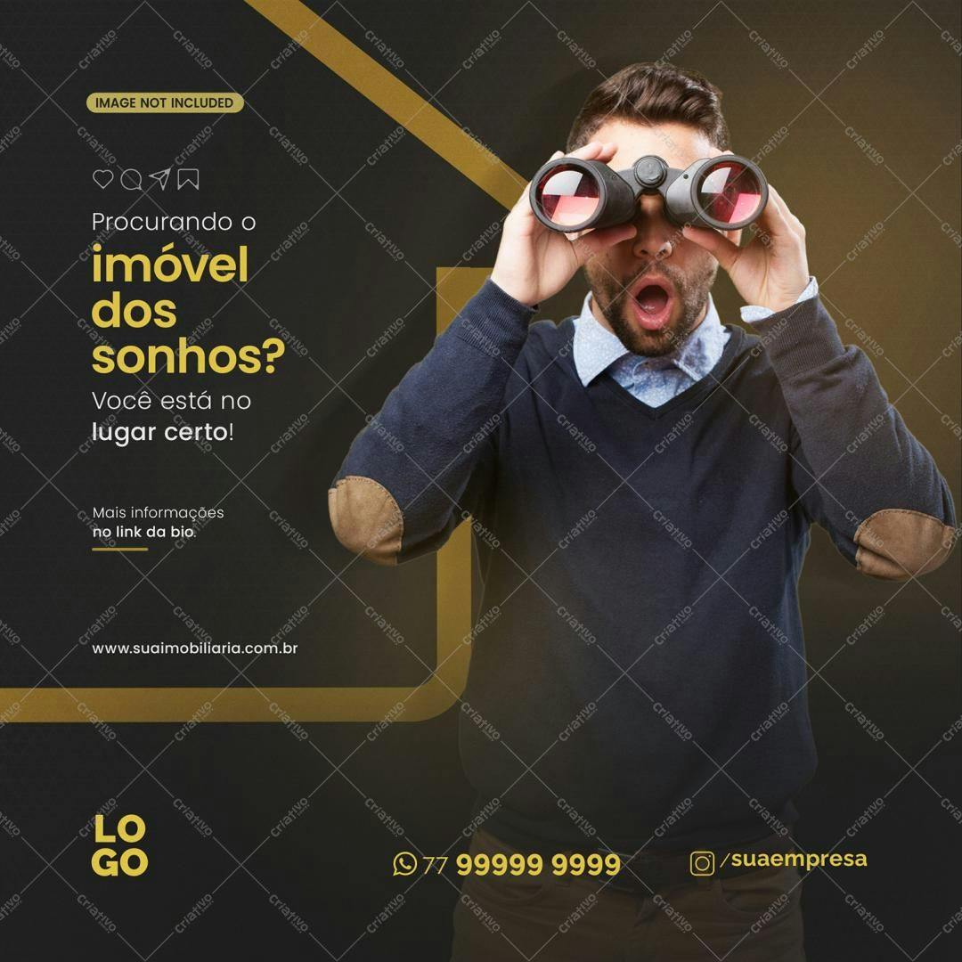 Post para Redes Sociais Imóveis PSD Editável