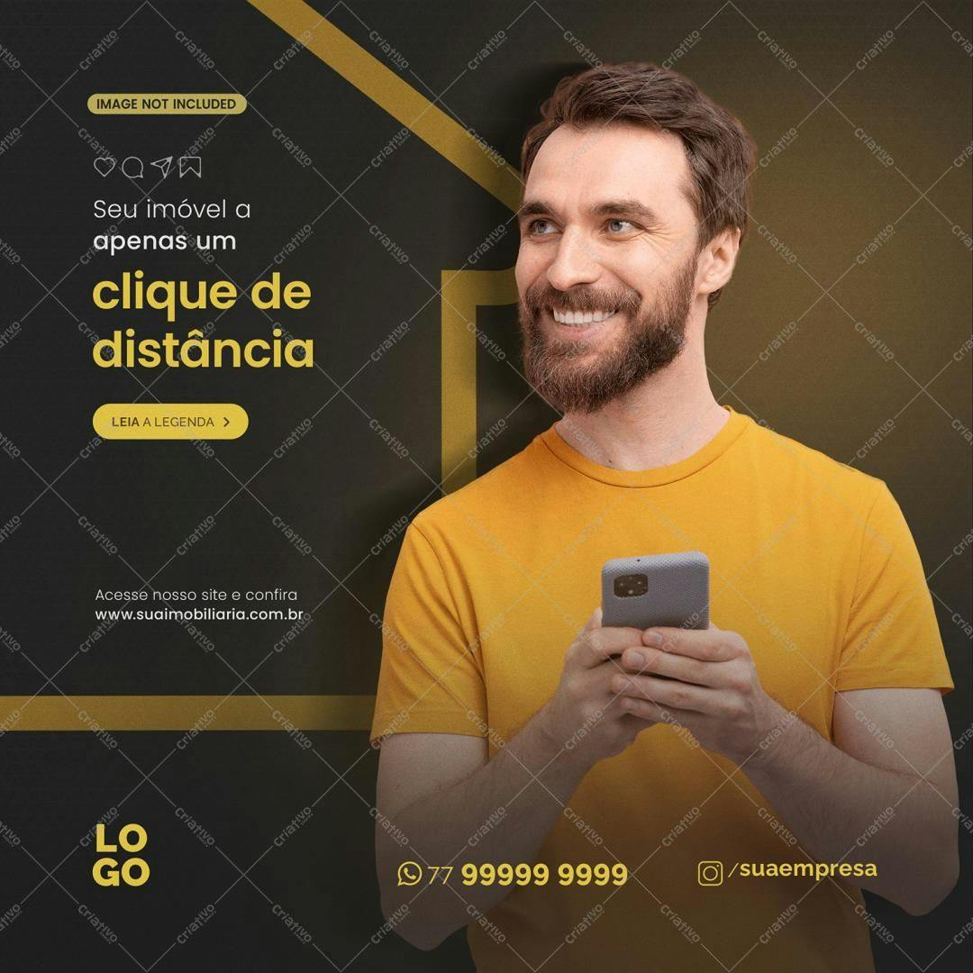 Post para Redes Sociais Imobiliária PSD Editável