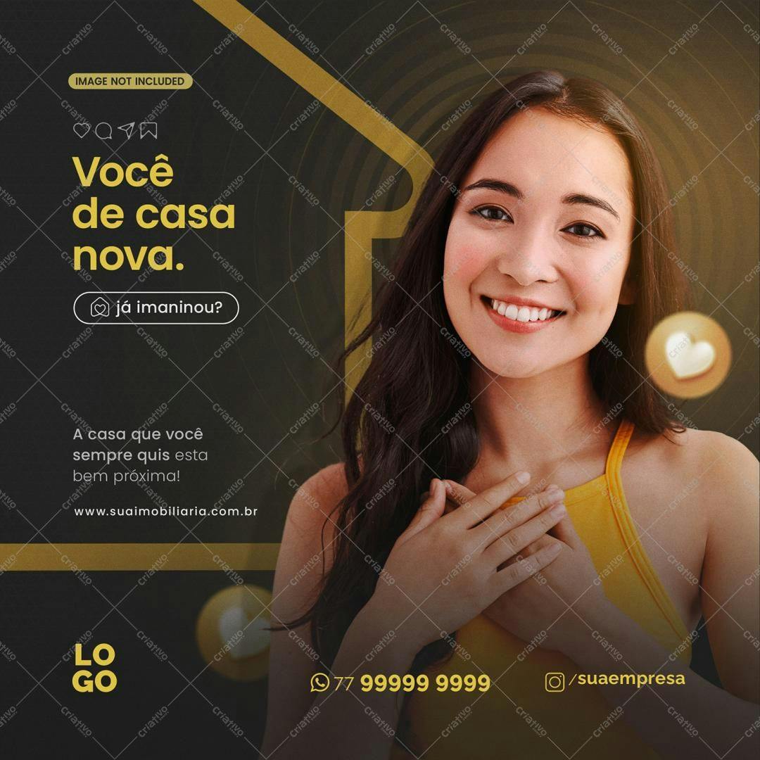 Post para Redes Sociais Imóveis PSD Editável