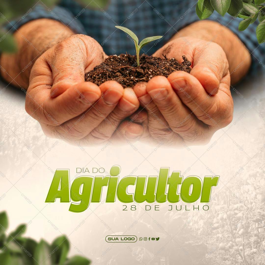 Post para Redes Sociais Dia do Agricultor PSD Editável