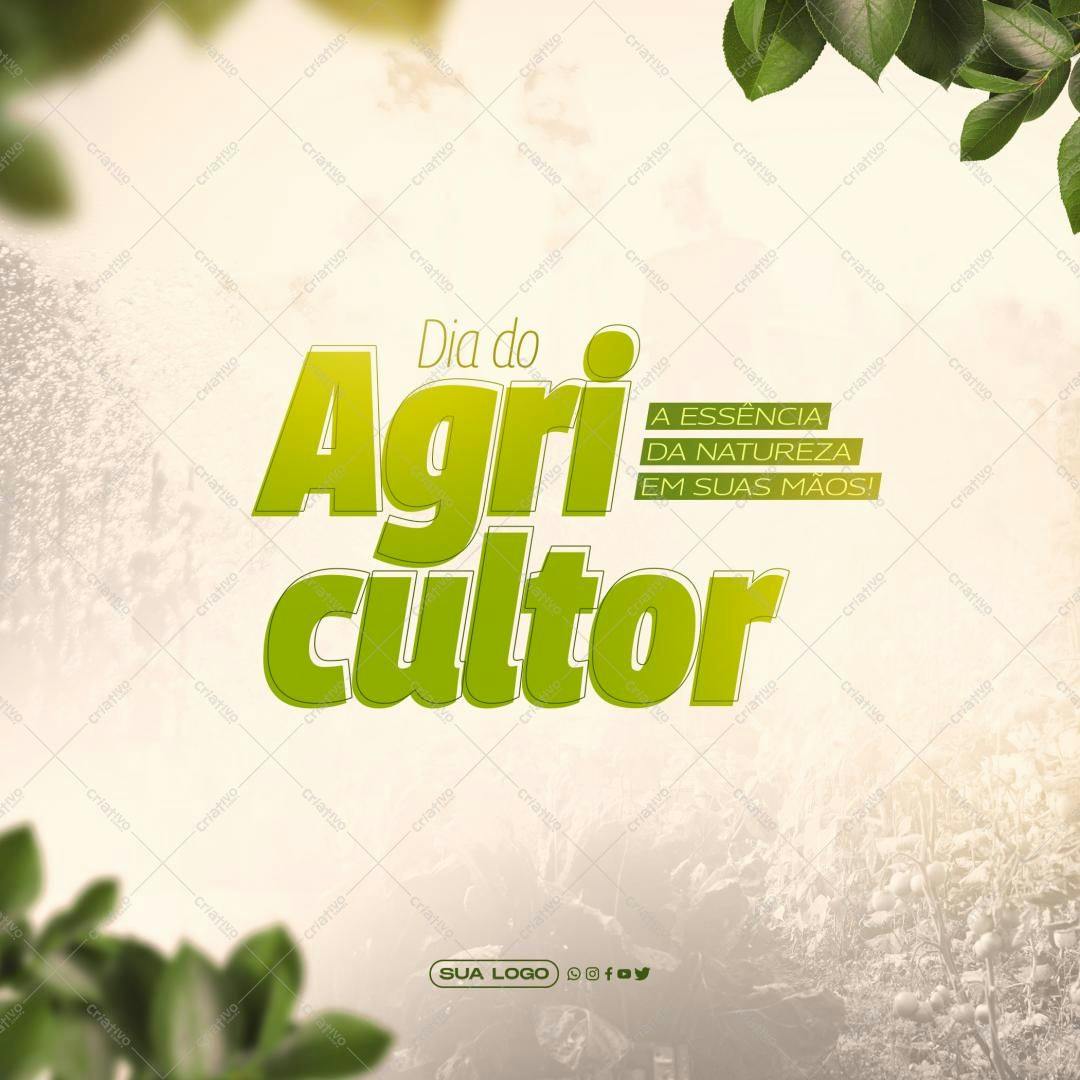 Post para Redes Sociais Dia do Agricultor PSD Editável