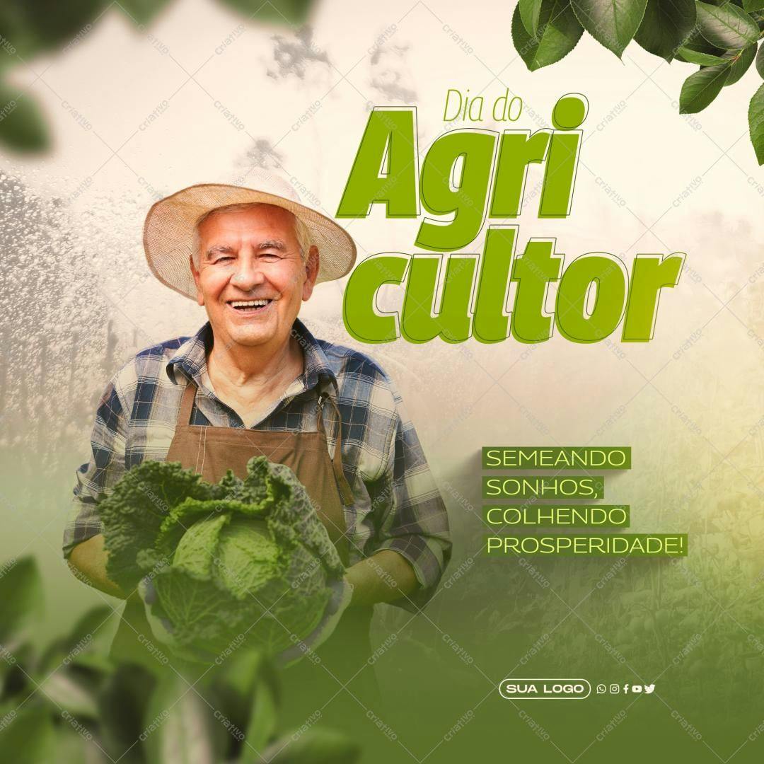 Post para o Dia do Agricultor PSD Editável