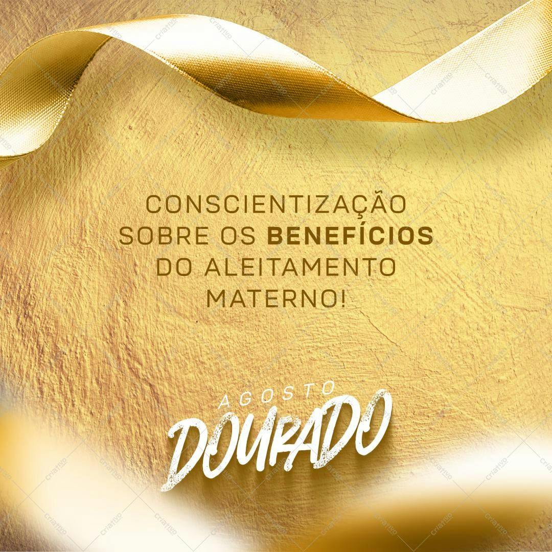 Post para Agosto Dourado - Conscientização Aleitamento Materno PSD Editável